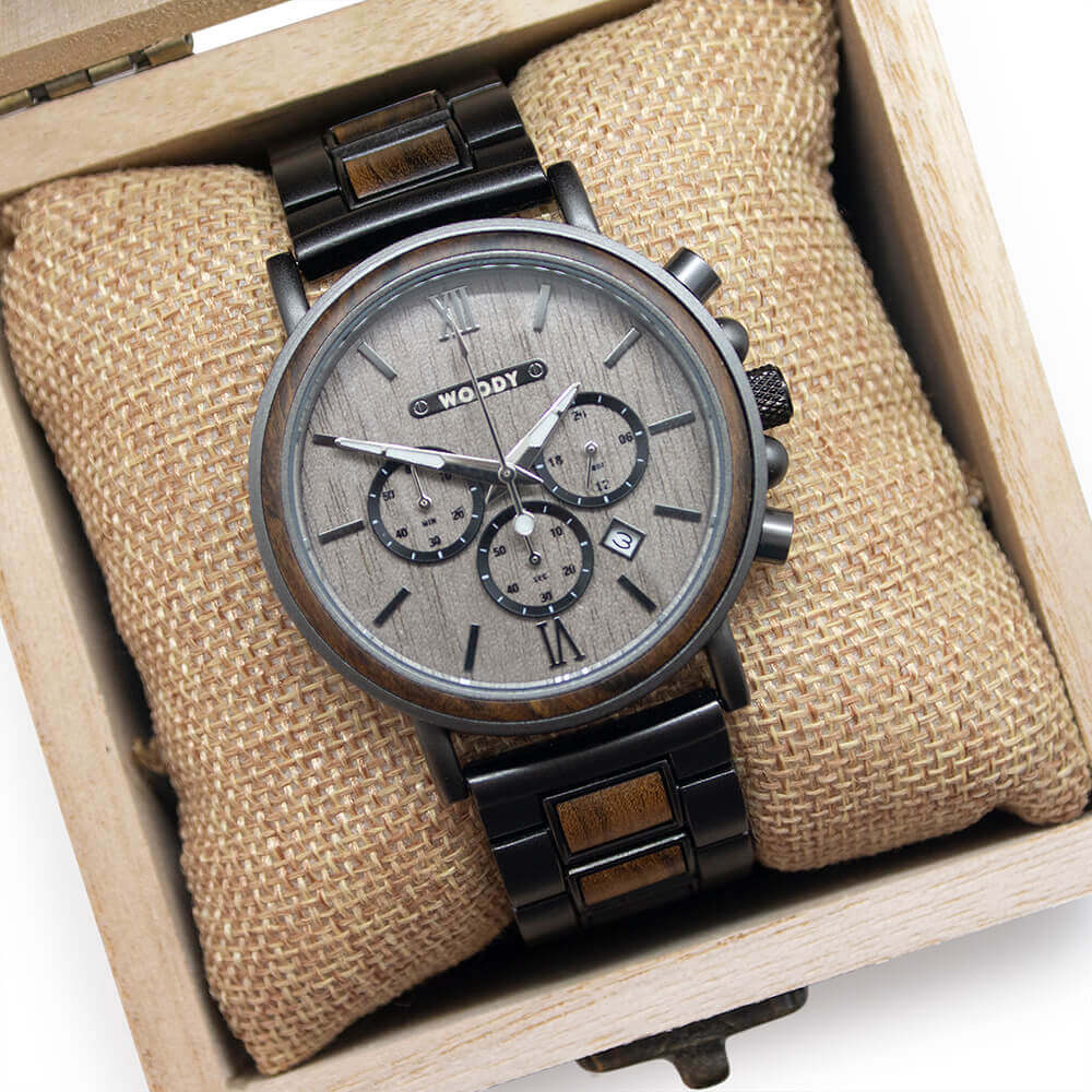 Houten horloge met originele box Chronos