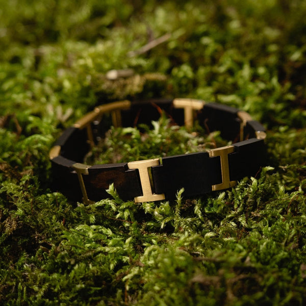 Luxury Rebel unisex armband hout zwart goud