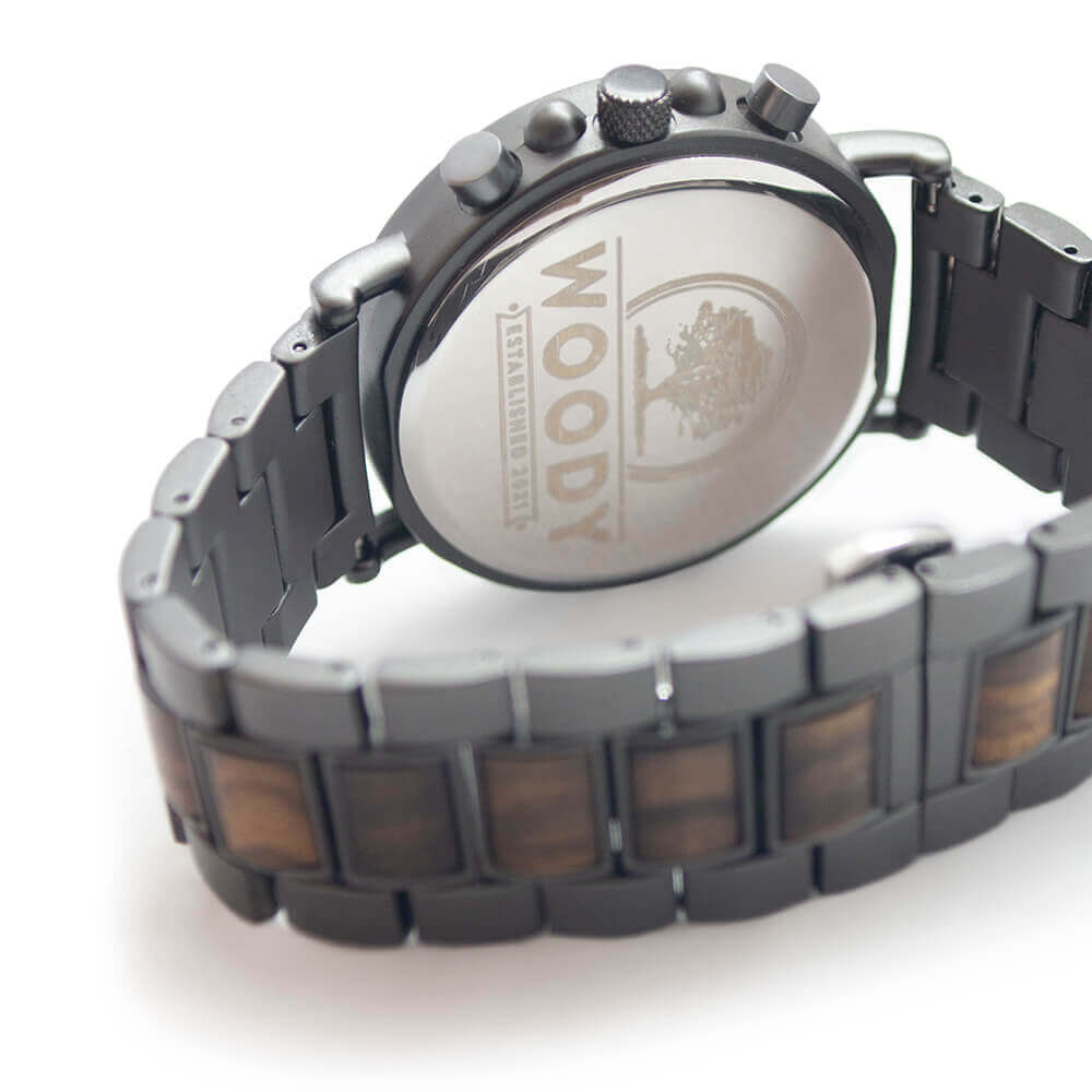 Trendy Horloge Metaal met Hout Chronos