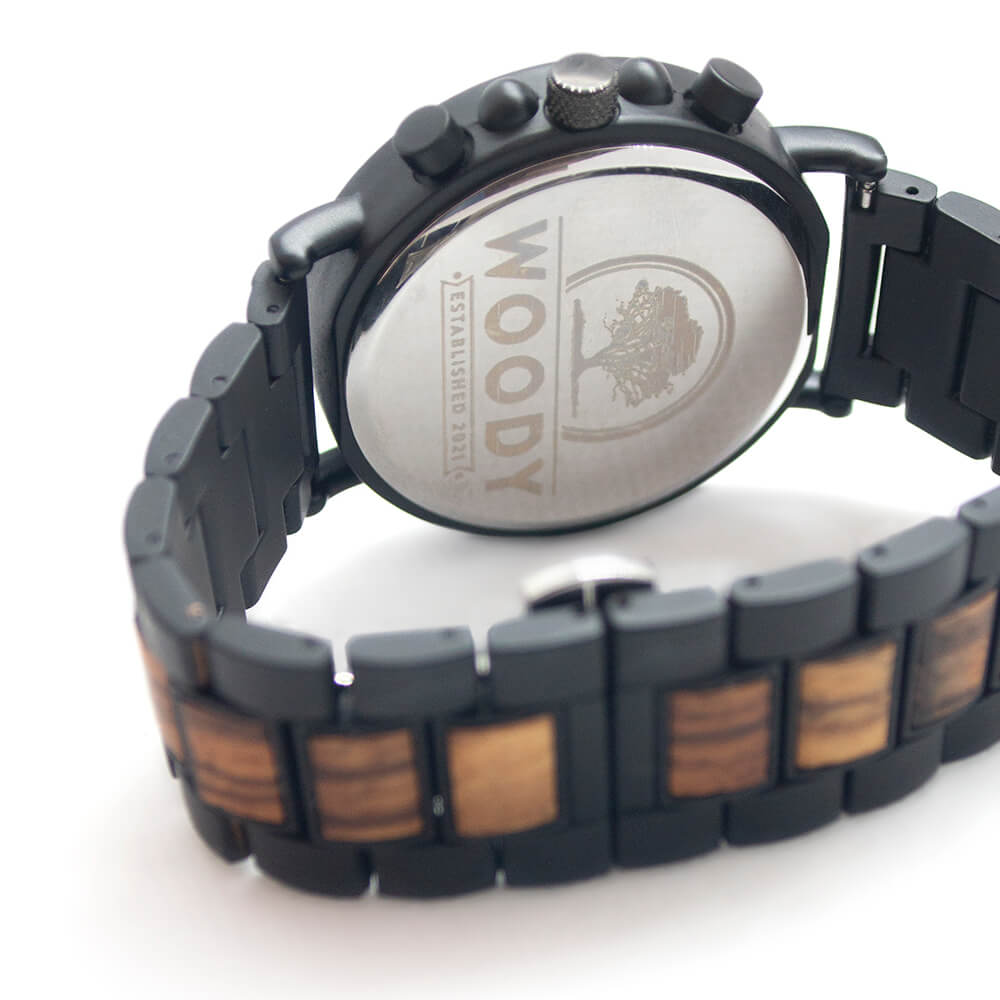 Woodystore.nl Trendy Horloge Metaal met Hout Marble Triton